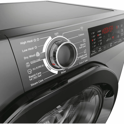Hoover H-WASH&DRY 350 H3DPS4966TAMBR80 Wifi Connected 9Kg / 6Kg Washer Dryer with 1400 rpm - Graphite - D Rated [Wash&Dry], A Rated [Wash Only] (EX-DISPLAY/B)