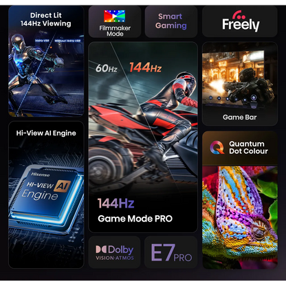 Hisense E78Q 85" 4K Ultra HD QLED Smart Freely TV [2025] - 85E78QTUK PRO